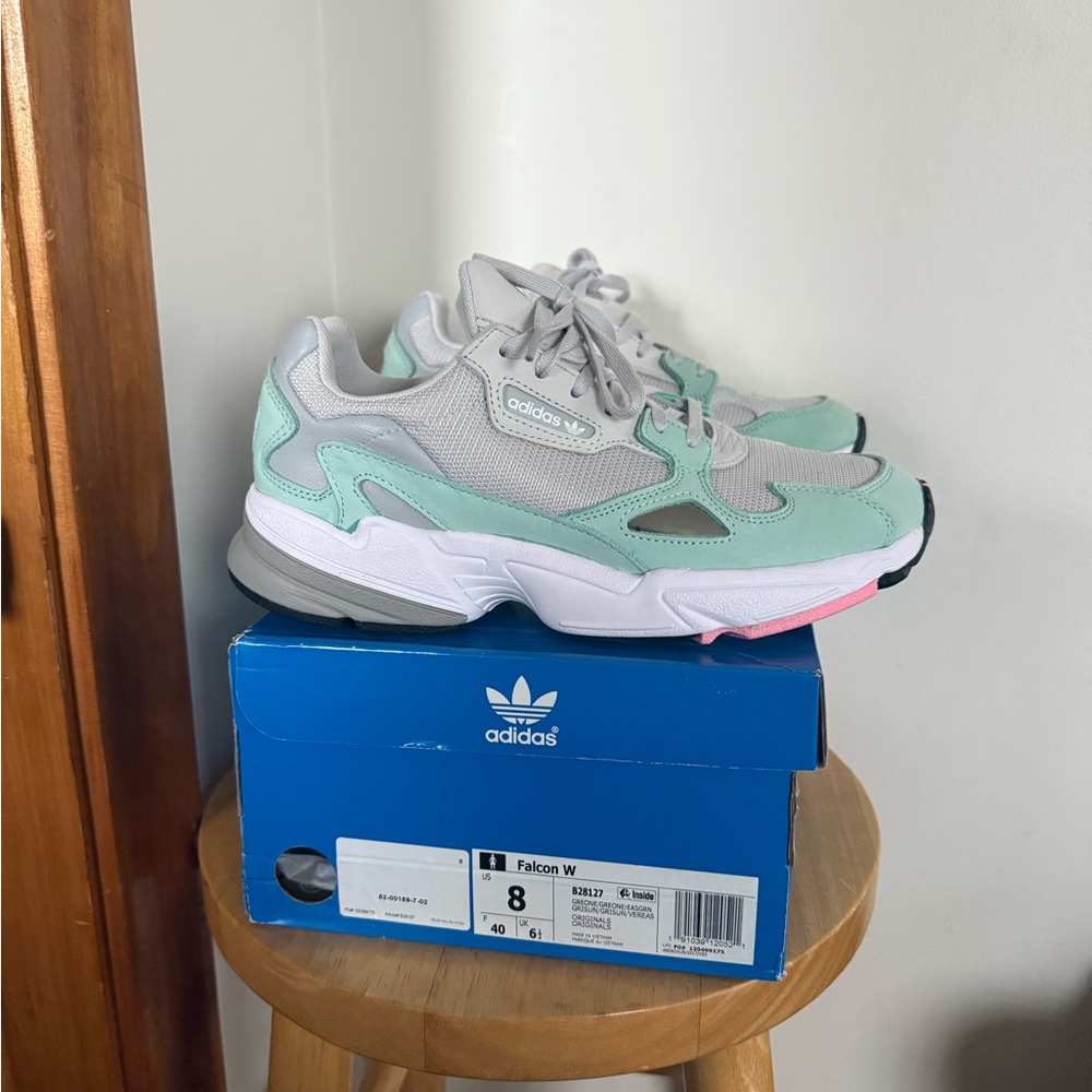 Adidas Falcon Sneakers - Mint Green and Gray